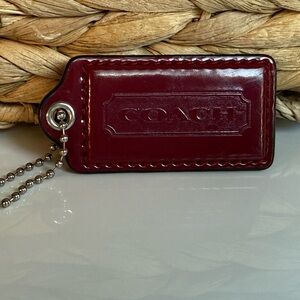 Coach Classic Patent Burgundy Leather Hang Tag